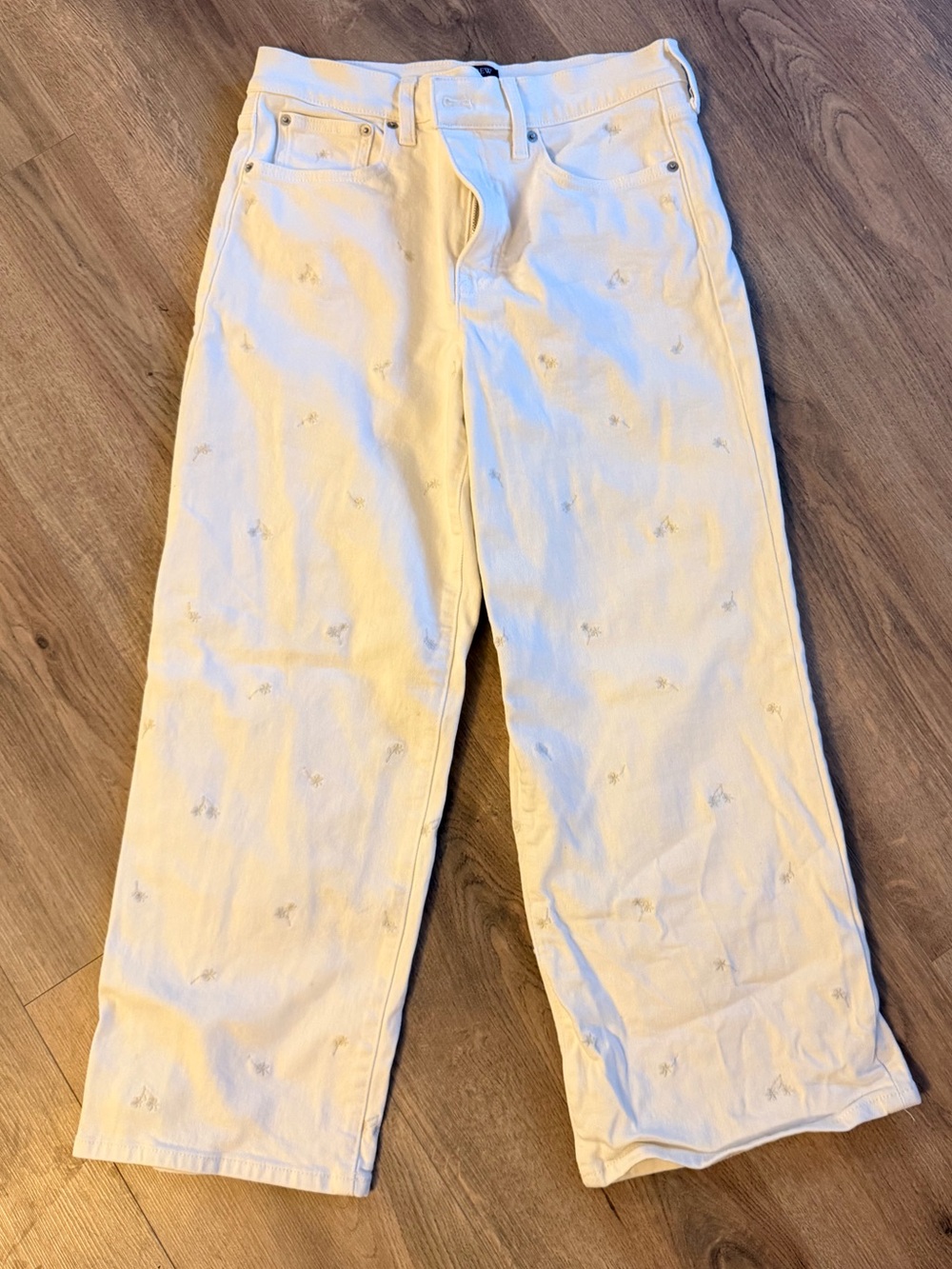 J. Crew wide leg embroidered cropped jeans - Picture 4 of 6